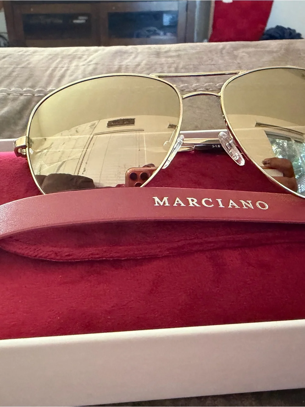 Marciano Gold Frame Sunglasses with Brown Gradient Lenses